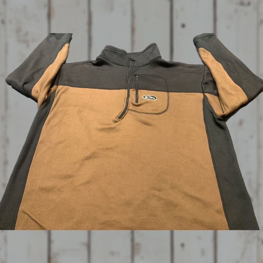 Vintage Drake Waterfowl Systems Men's L Brown 1/4 Zip Pullover Sweater Outdoor Lightweight Hiking Size US L / EU 52-54 / 3 - 1 Thumbnail