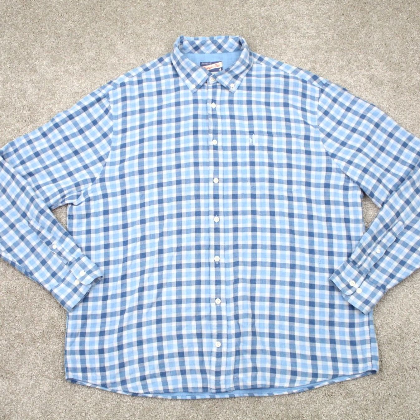 johnnie-O johnnie-O Shirt Mens XL Blue Plaid Button-Down Long Sleeve Cotton Casual Classic Preppy Size US XL / EU 56 / 4 - 2 Thumbnail
