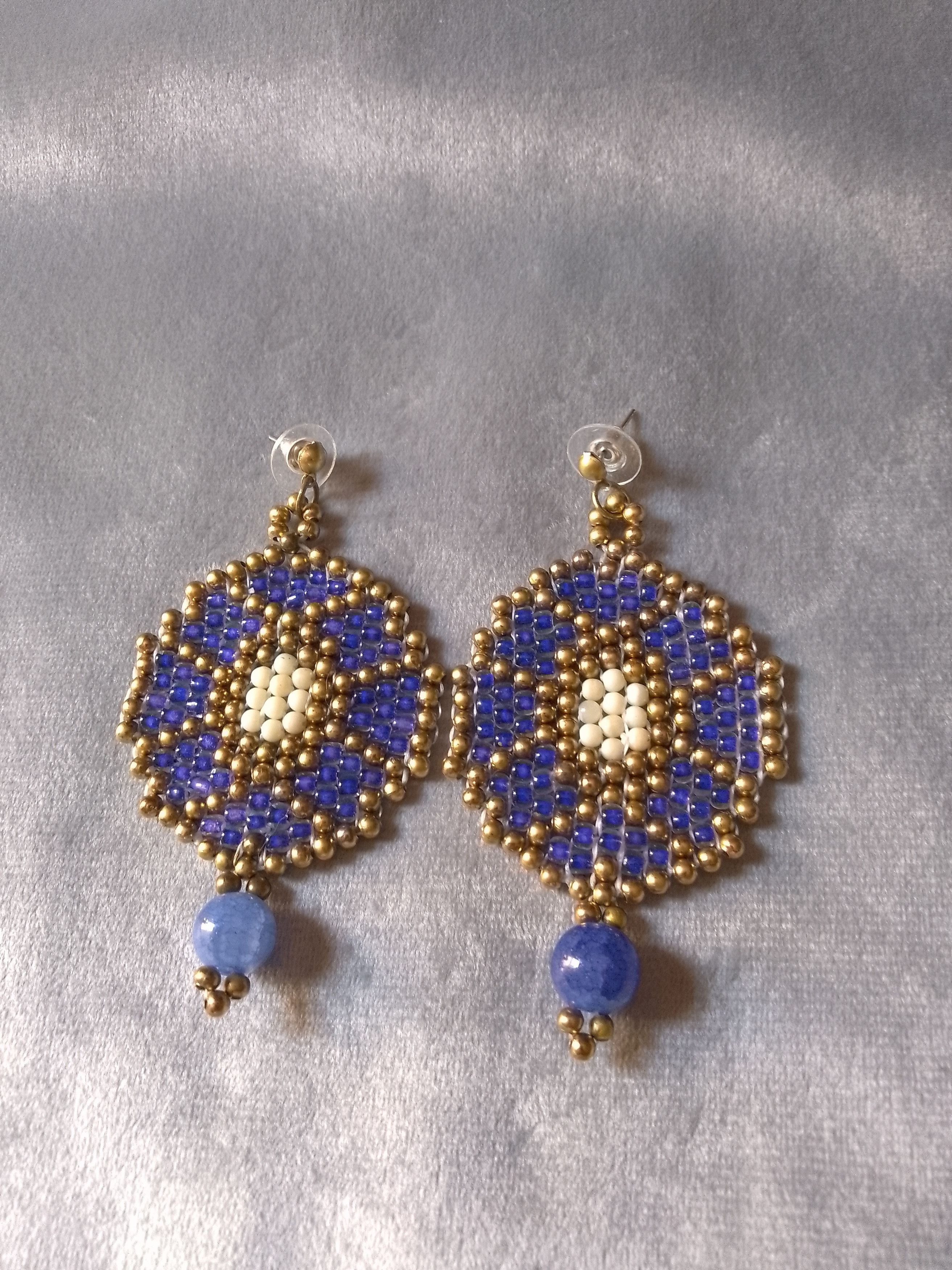 Handmade Earrings Ethnic style Blue sodalite natural gemstones Size ONE SIZE - 2 Thumbnail