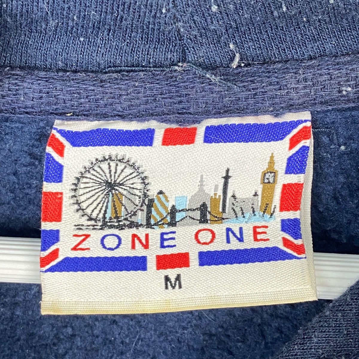 Designer × Vintage Vintage Zone One Hoodie Sweater Navy Blue Pullover Size M Size US M / EU 48-50 / 2 - 7 Thumbnail