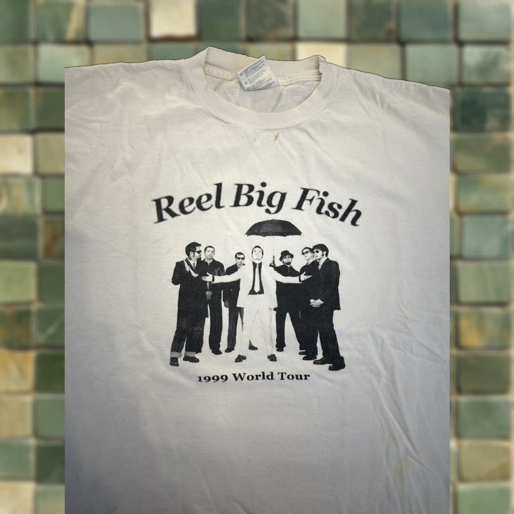 VINTAGE Reel Big Fish 1999 Around the World Tour T-Shirt XL White Ska Punk Men T-Shirt XL