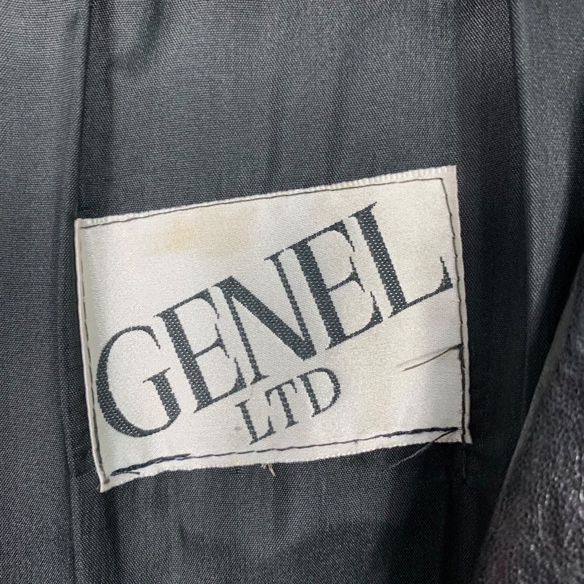 Vintage GENEL England Real Leather Double Collar Jacket #2164-C95 Size US L / EU 52-54 / 3 - 15 Thumbnail