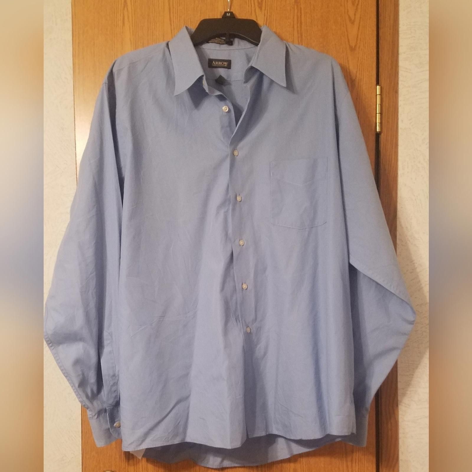 Arrow Arrow Poplin Light Blue Casual Shirt XL Size US XL / EU 56 / 4 - 1 Thumbnail