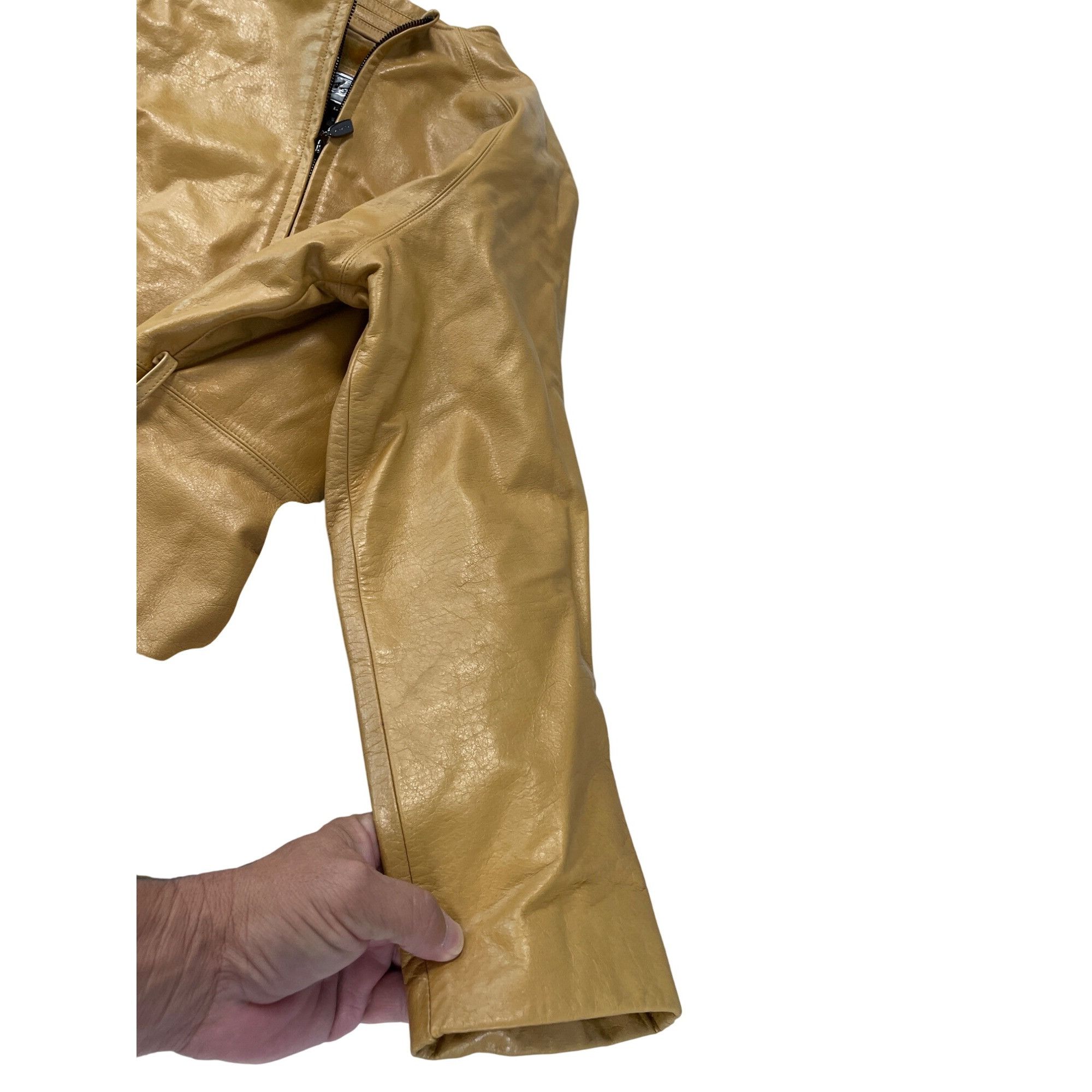 Other Marcia Collection Vintage womans Tan Italian Leather Jacket Size L / US 10 / IT 46 - 4 Thumbnail