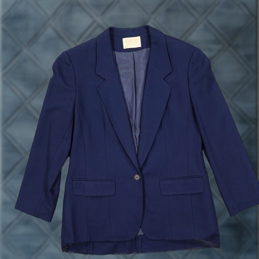Pendleton VINTAGE Pendleton Blazer Womens Medium Blue Wool Single Button Lined USA 80s Size M / US 6-8 / IT 42-44 - 1 Thumbnail