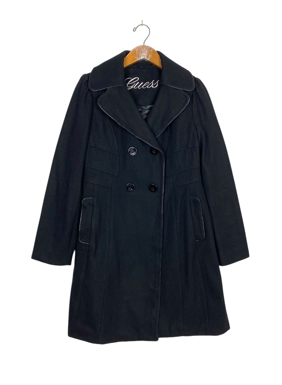 Guess Rare‼️ Vintage Guess Double Collar Wool Coat Size S / US 4 / IT 40 - 1 Thumbnail