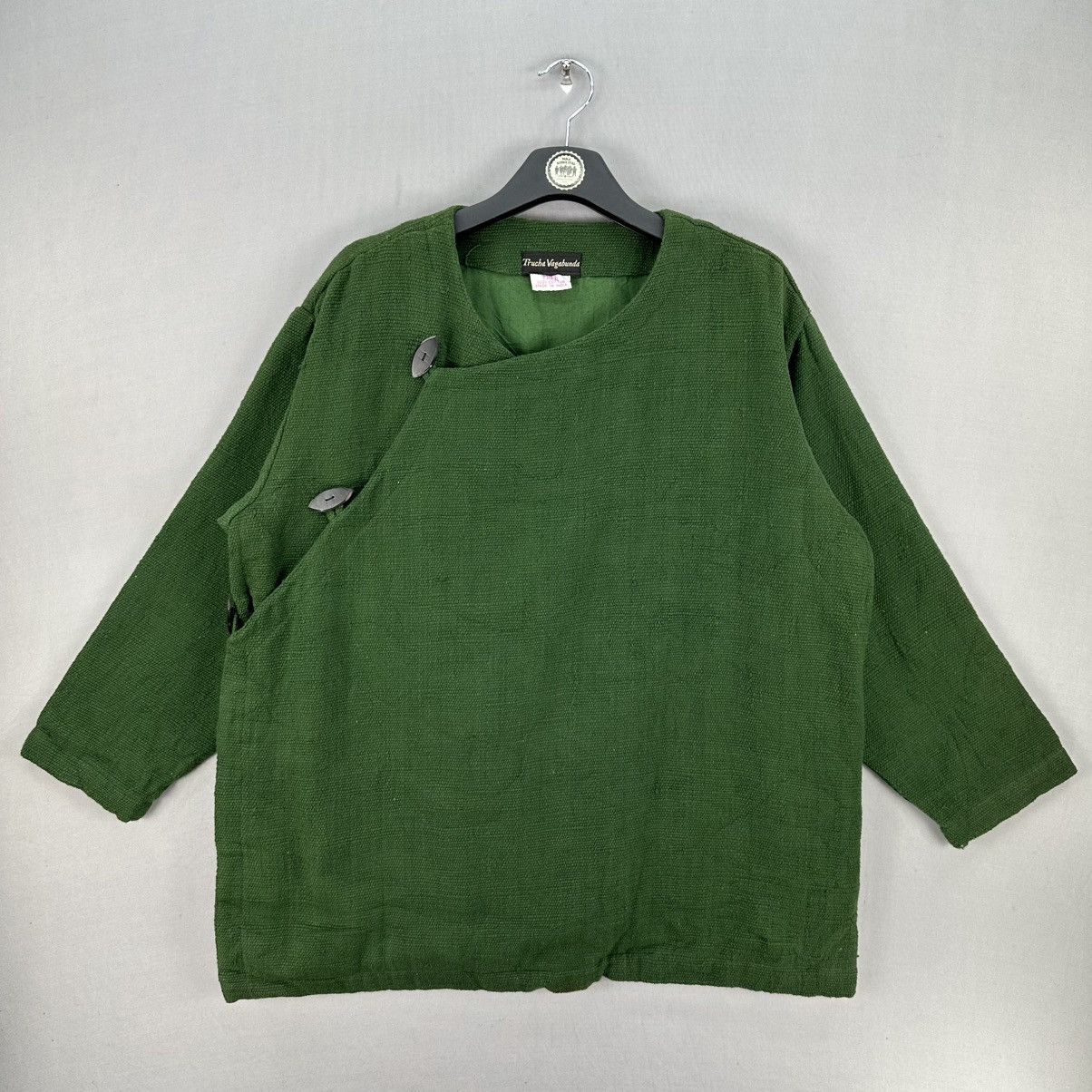 Vintage 60's Pure Green Amekaji Kendo Fabric Jacket