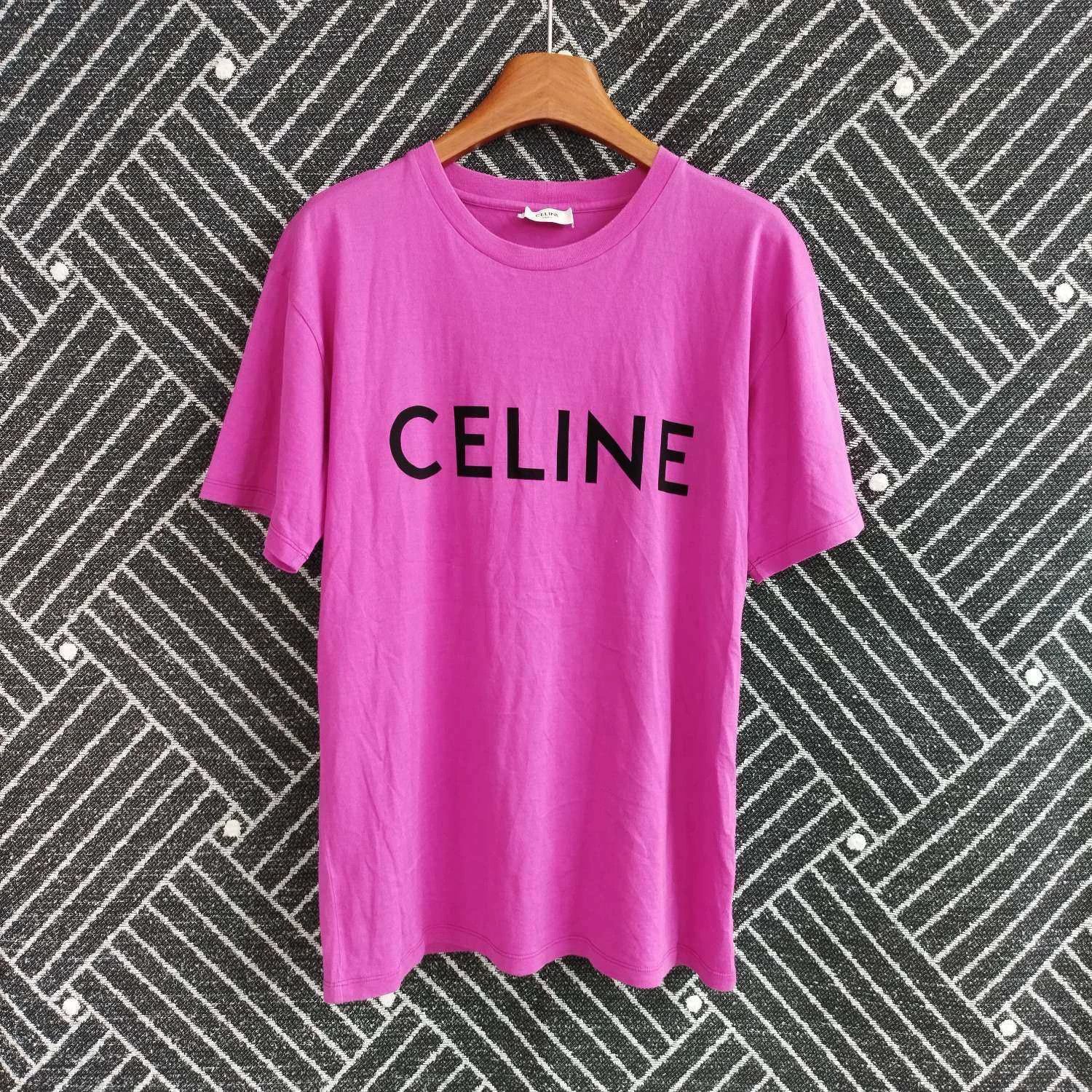 Celine CELINE SS21 Logo Print Women's Pink M Tee Size M / US 6-8 / IT 42-44 - 1 Thumbnail