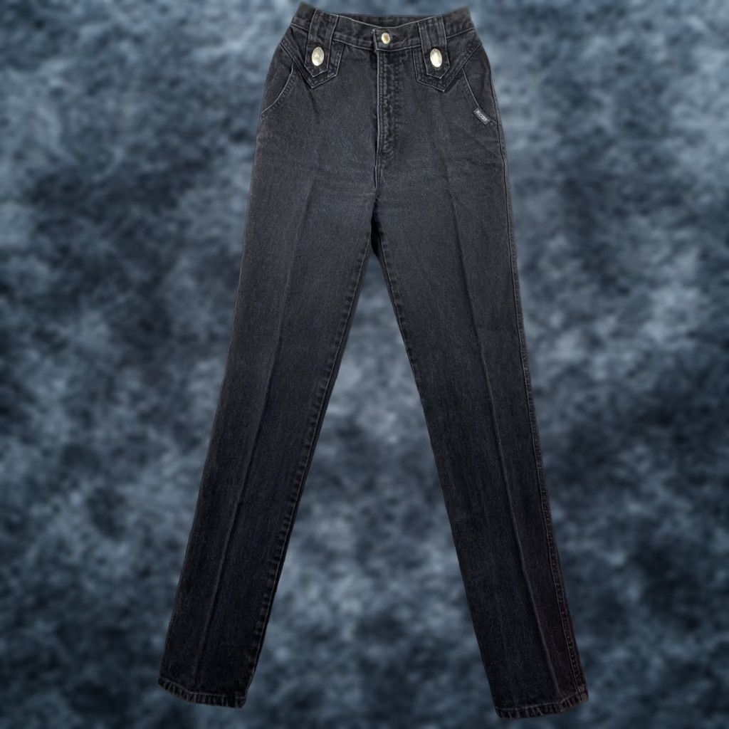 Vintage VINTAGE Rockies Jeans Womens 26/3 Black High Rise 90s Cowboy Western Logo Denim Jeans Women Size 26" / US 2 / IT 38 - 1 Thumbnail