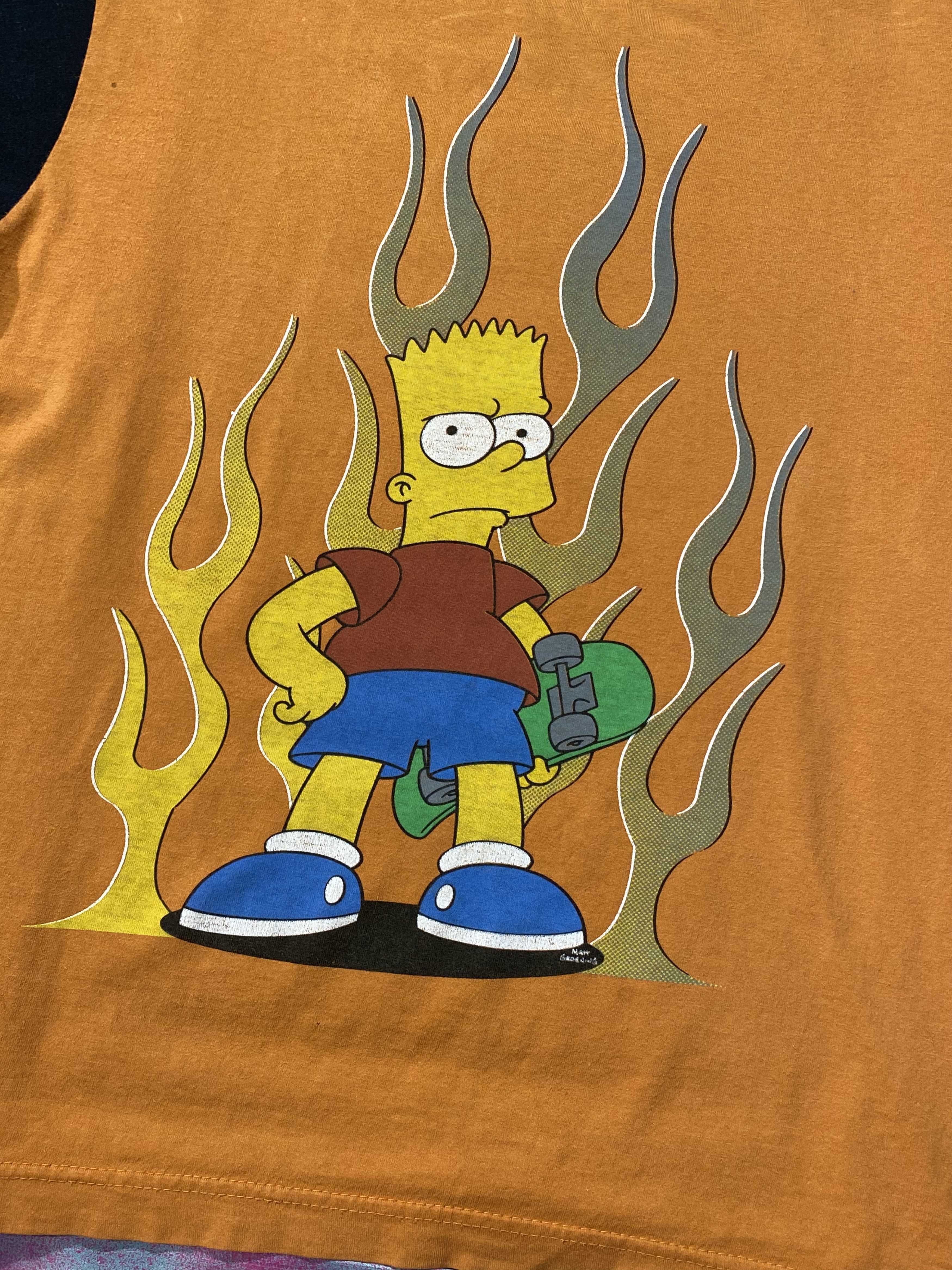 Anime Vintage 90s The Simpsons Bart Flame Logo Tee Size US S / EU 44-46 / 1 - 2 Thumbnail