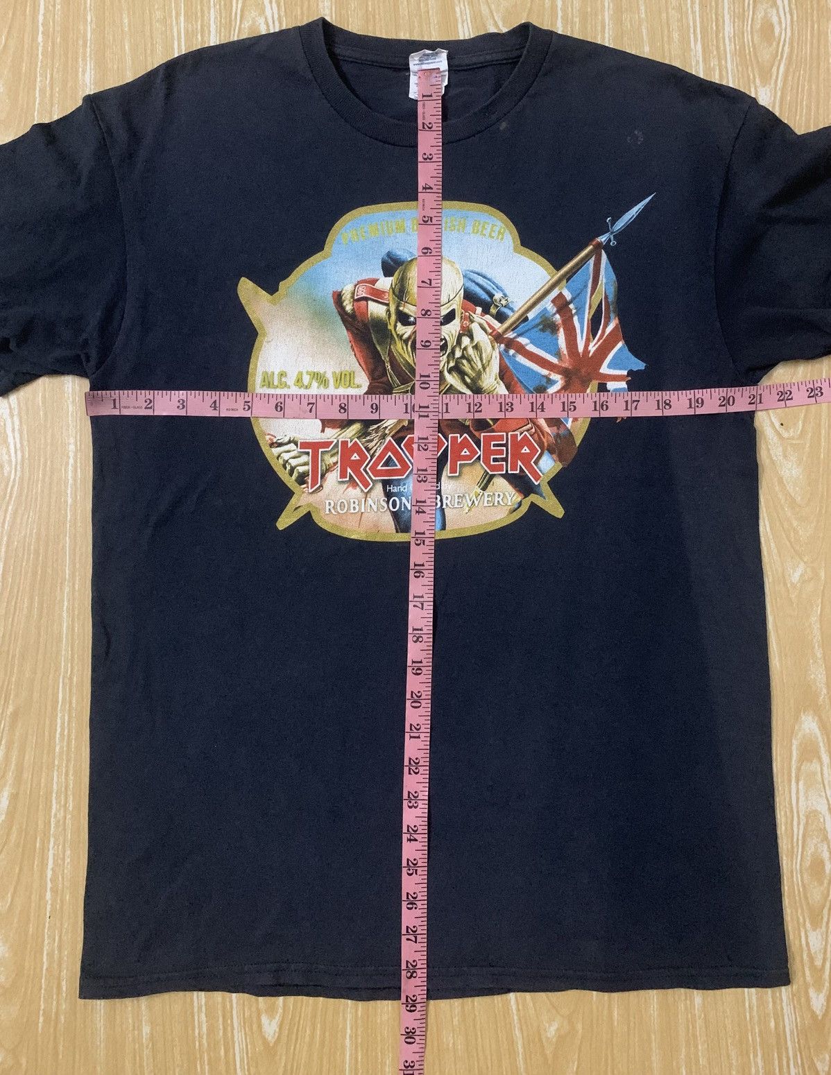 Band Tees × Iron Maiden × Vintage TROOPER.. OFFICIAL IRON MAIDEN BEER ROBINSONS Brewery shirt Size US L / EU 52-54 / 3 - 16 Thumbnail