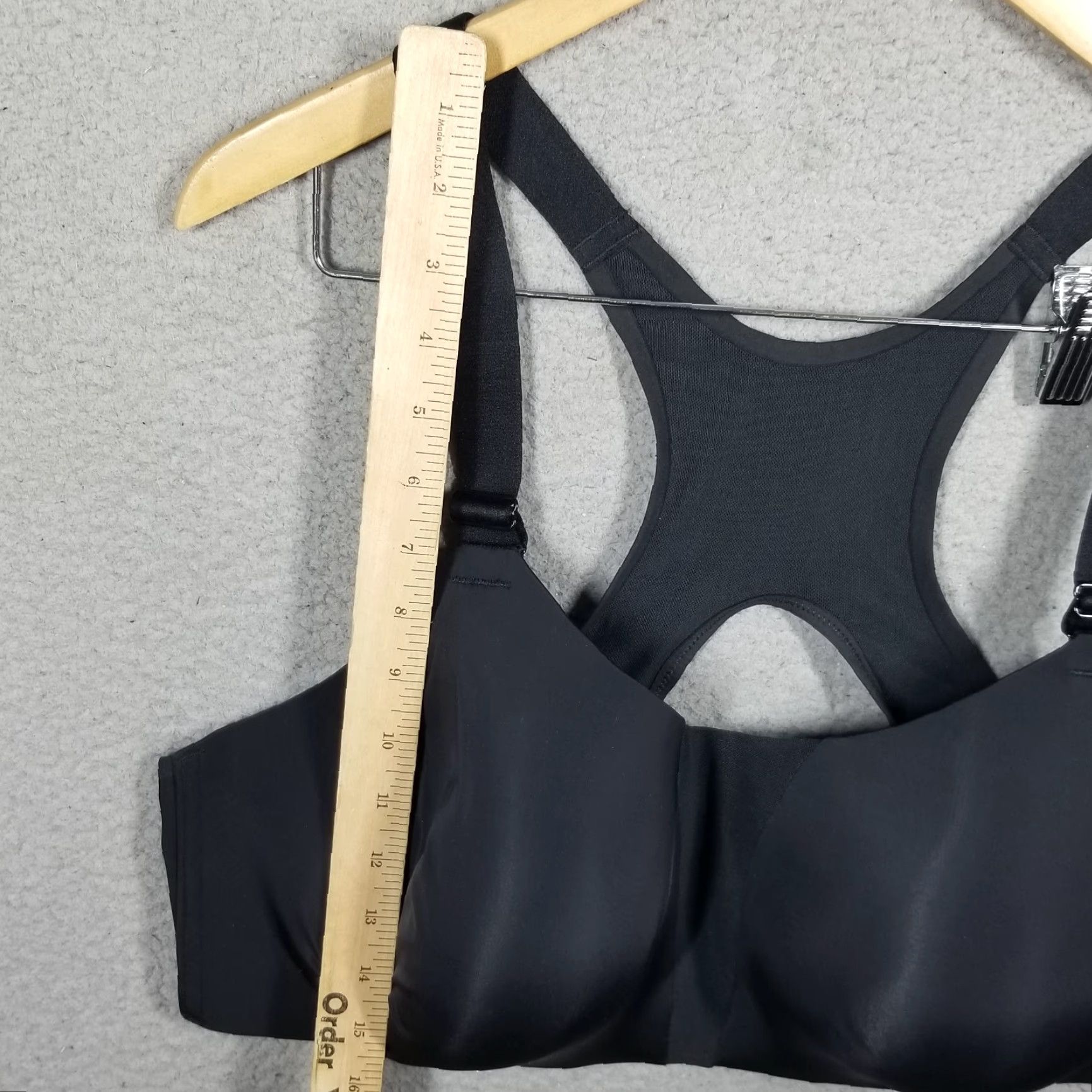 Nike VINTAGE Nike Sports Bra Womens Plus Size 44DD High Support Racerback Black Activewear Size ONE SIZE - 4 Thumbnail