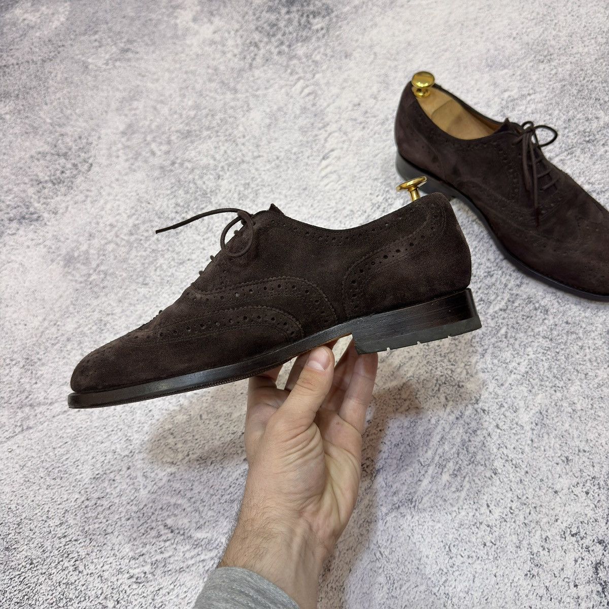 Floris van Bommel Floris Van Bommel Dark Brown Suede Oxfords Brogues US8 UK7H Size US 8 / EU 41 - 5 Thumbnail