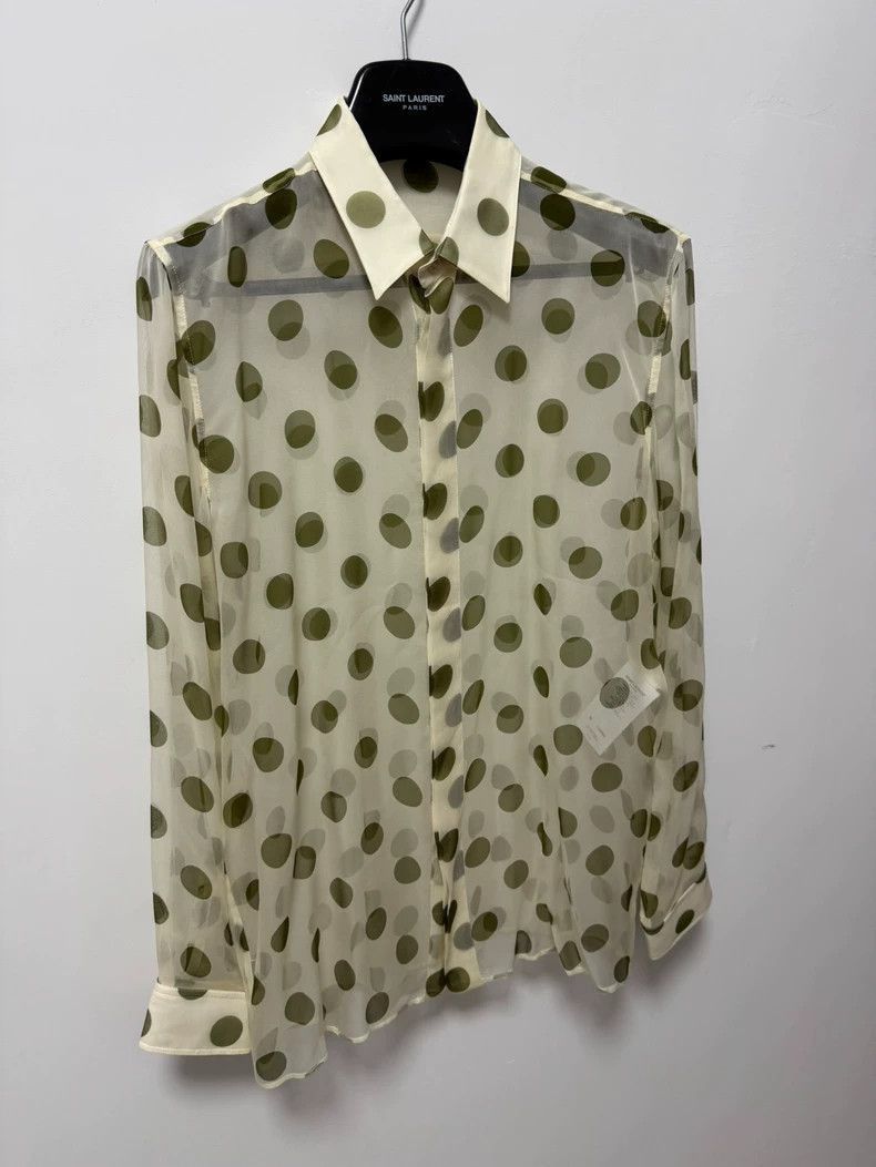 Saint Laurent Paris Saint Laurent Polka Dot Silk Shirt-2505 Size US M / EU 48-50 / 2 - 3 Thumbnail