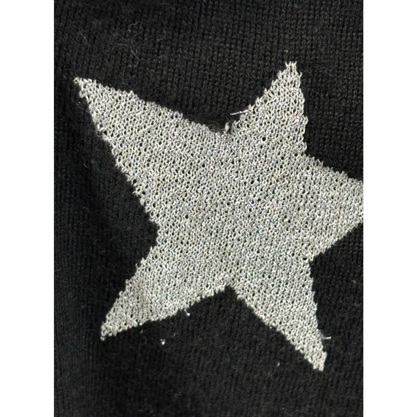 Zadig & Voltaire VINTAGE Zadig & Voltaire Womens Large CICI Star Elbow Merino Wool Sweater Black HI LOW Size L / US 10 / IT 46 - 6 Thumbnail