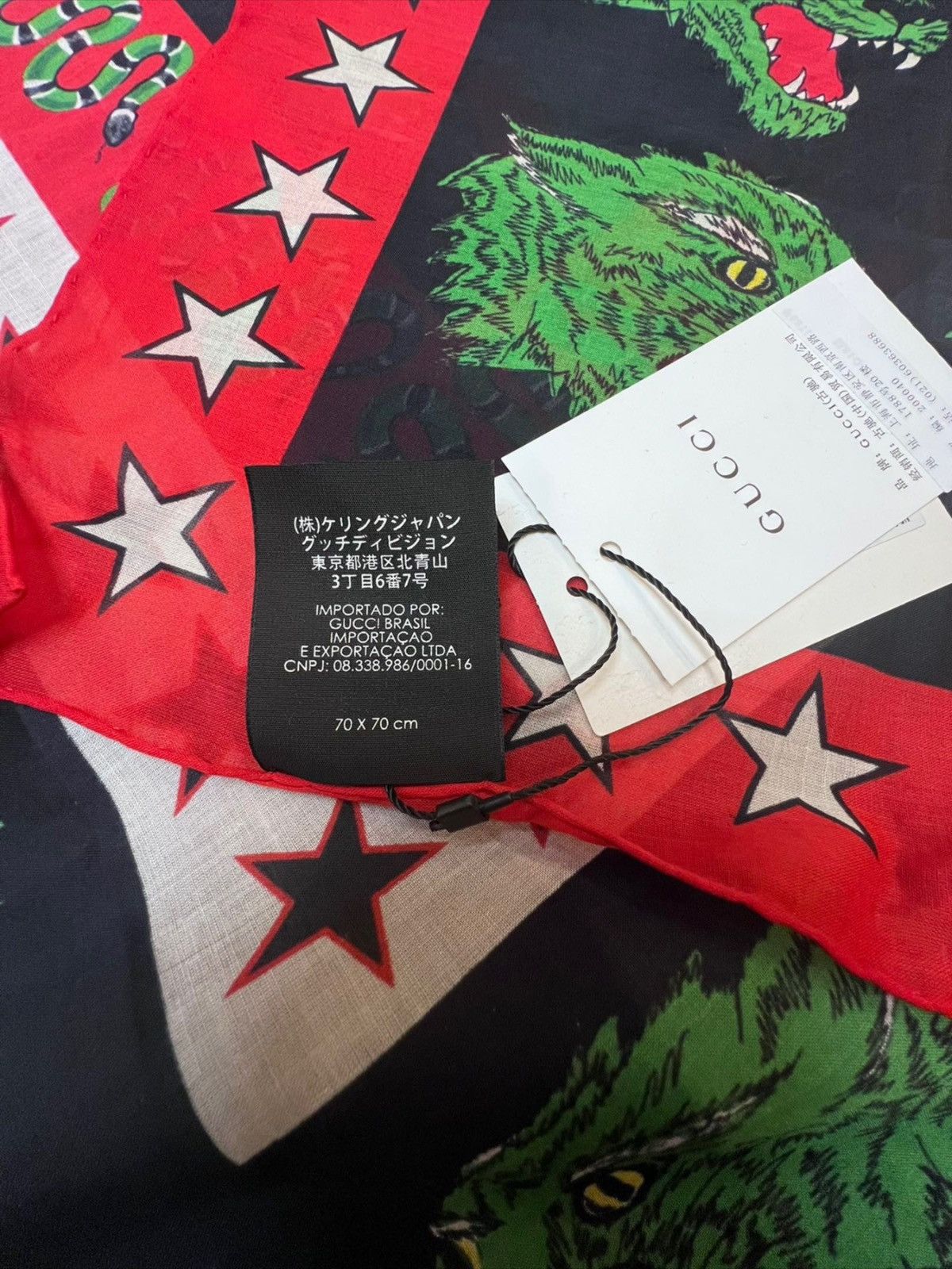 Gucci Gucci Black and Red Panther Scarf Size ONE SIZE - 8 Thumbnail