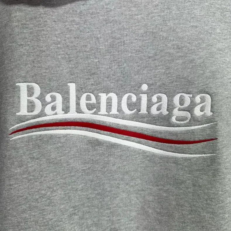Balenciaga Balenciaga Gray Wave Embroidered Hooded Sweatshirt Size US S / EU 44-46 / 1 - 4 Thumbnail