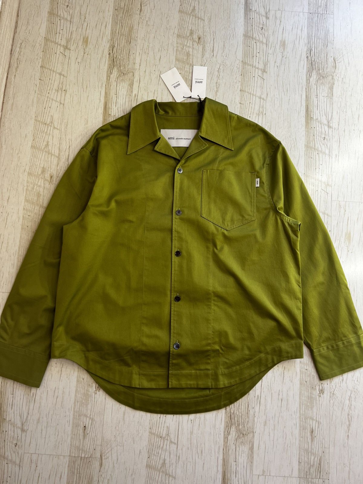 AMI Ami Paris Taupe Cotton Unisex Long Sleeve Shirt – Size M Size US M / EU 48-50 / 2 - 1 Thumbnail