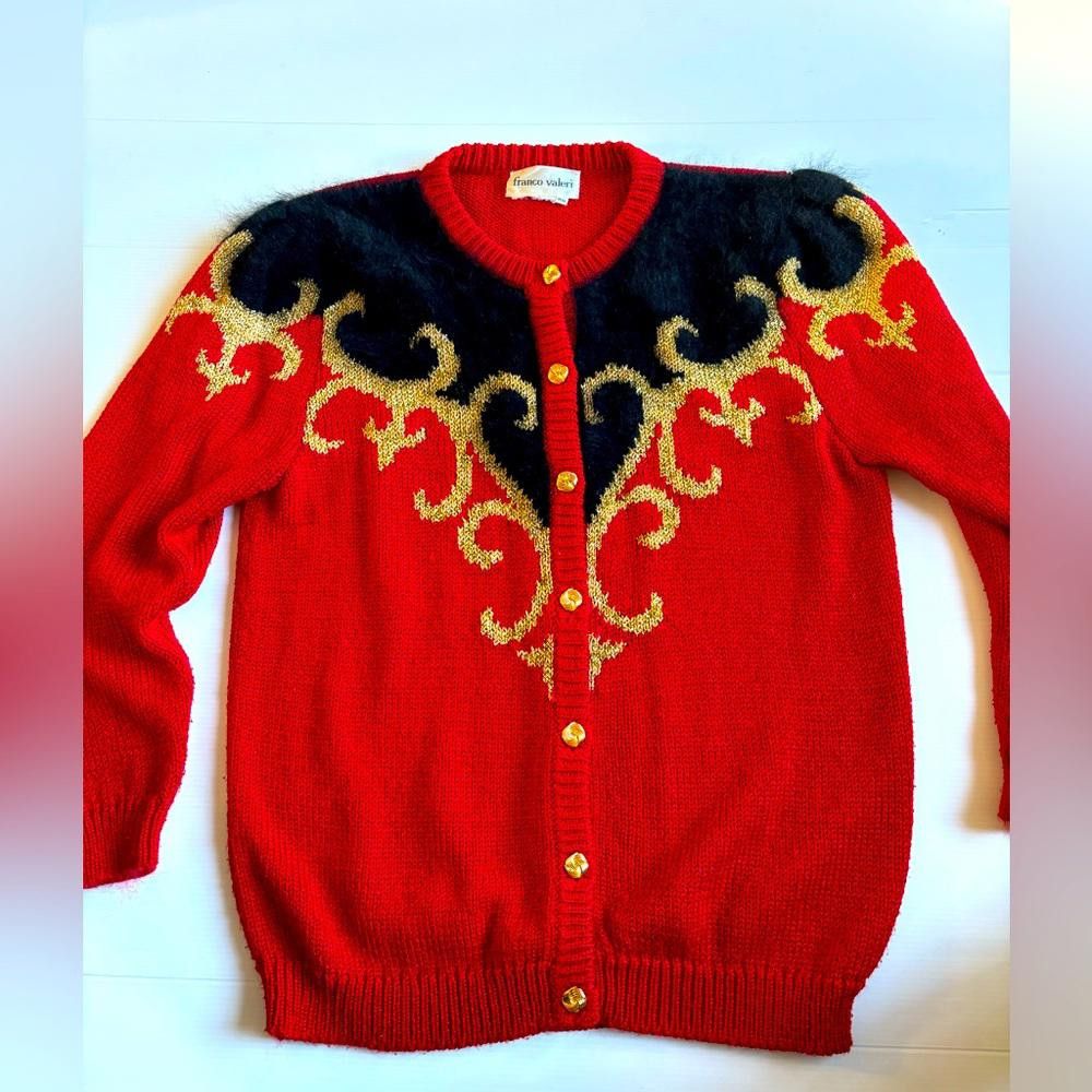 Designer Vintage Christmas Franco Valeri Sweater Vest Size M / US 6-8 / IT 42-44 - 1 Thumbnail