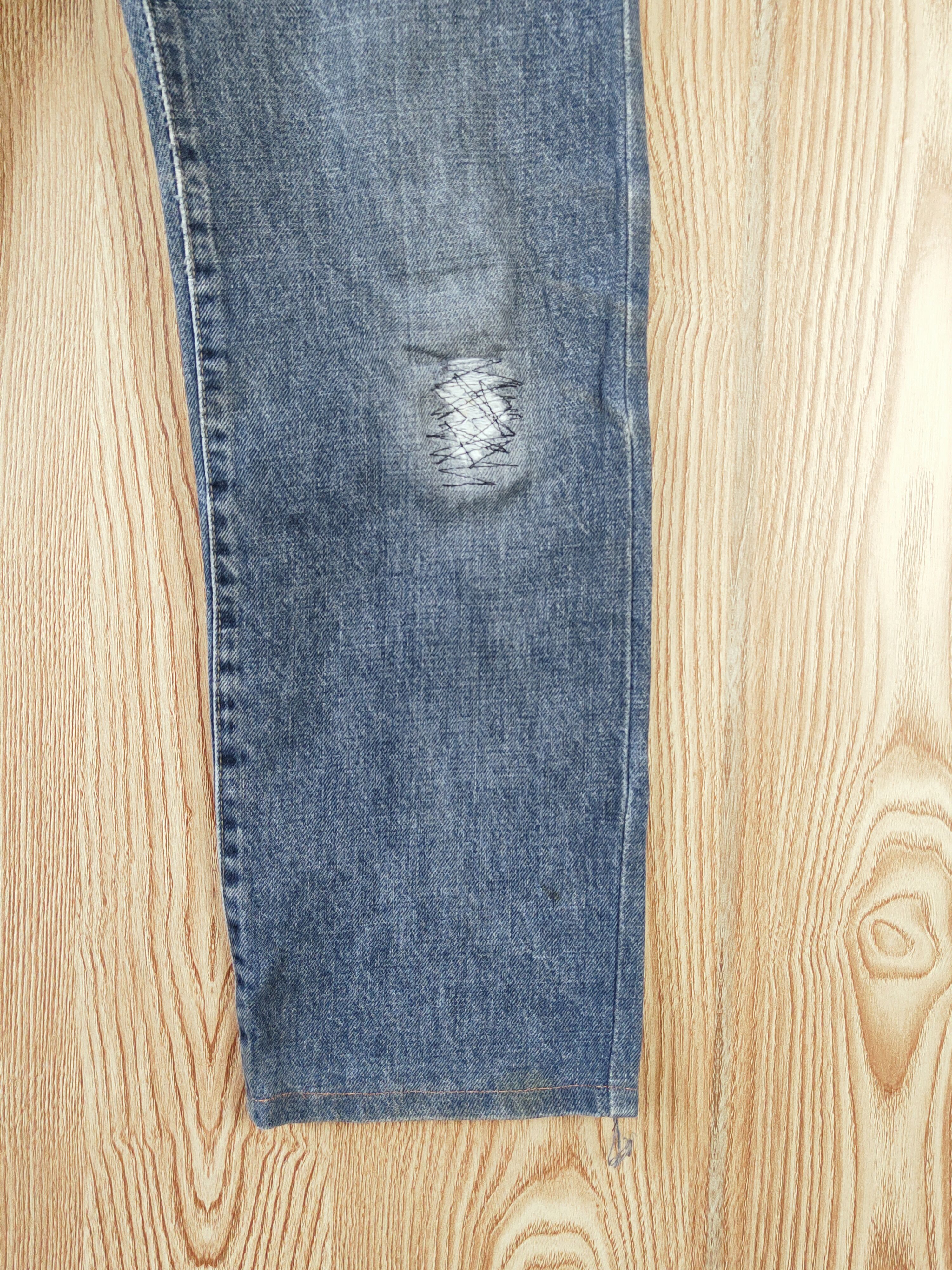 Indigo INDIGO ARTISAN Half Blue Distressed Ripped Jeans #W653 Size US 28 / EU 44 - 6 Thumbnail