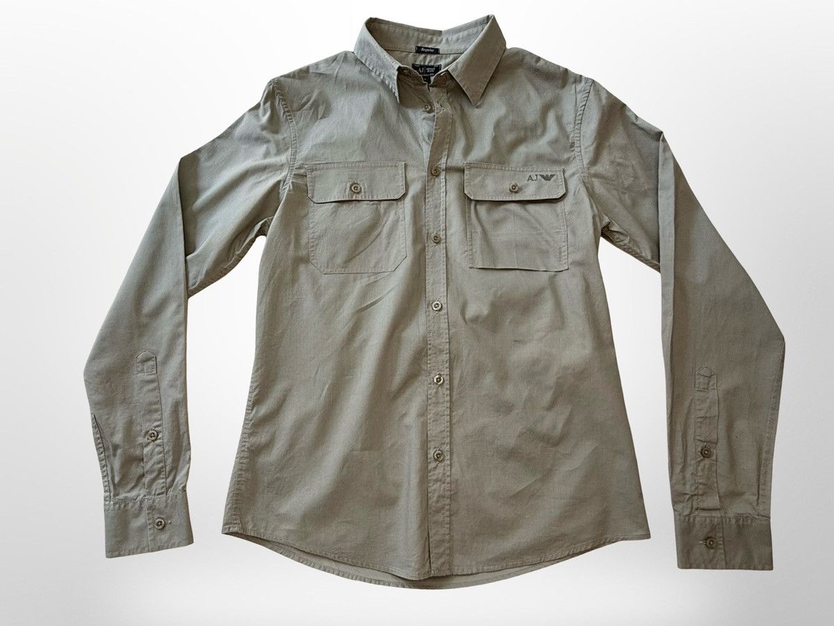 Armani Armani Jeans Grey Casual Button Down Shirt Size US S / EU 44-46 / 1 - 1 Thumbnail