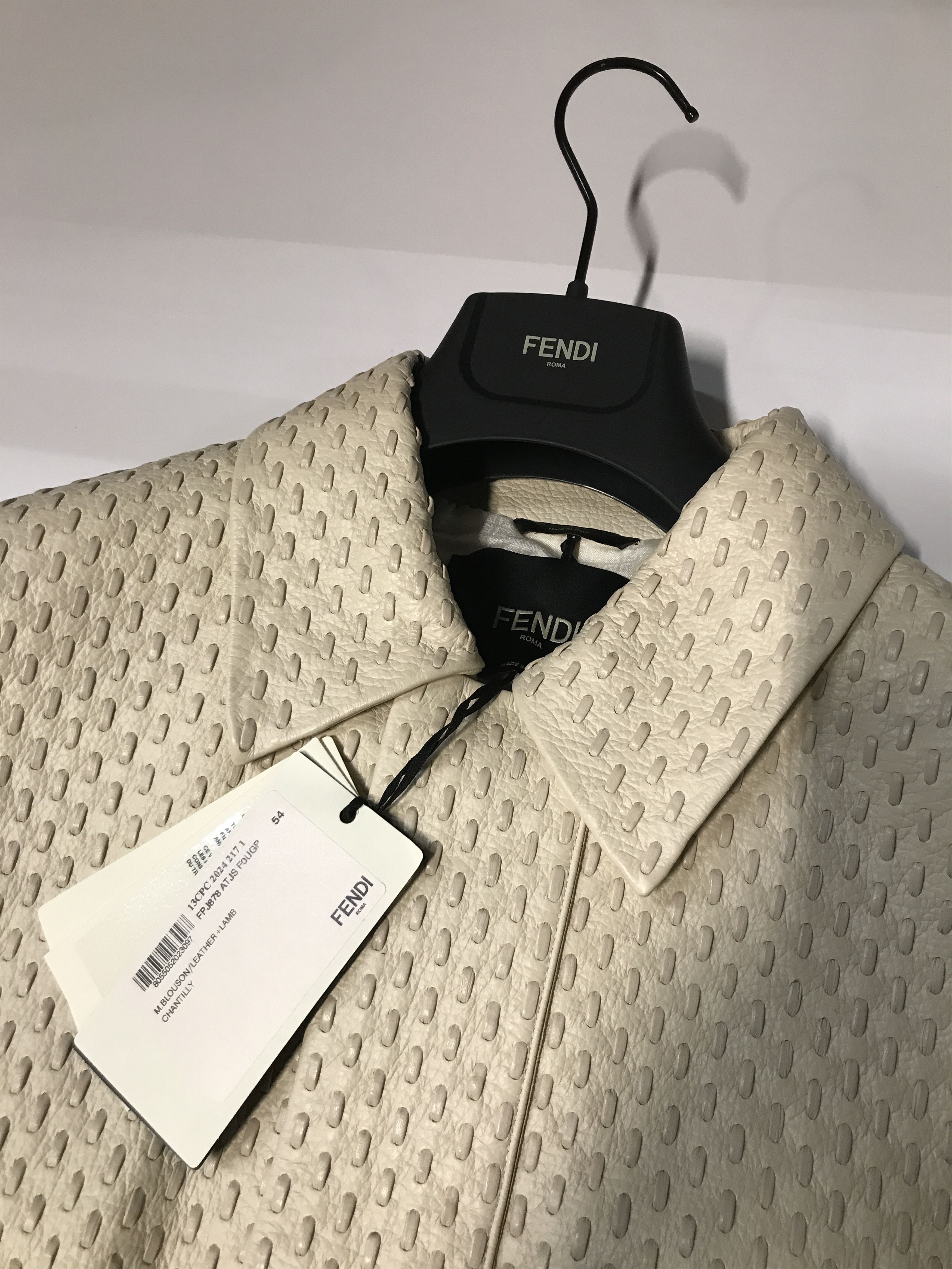 Fendi Fendi Blouson White Deerskin Selleria Blouson - Mens Jacket Size US L / EU 52-54 / 3 - 4 Thumbnail