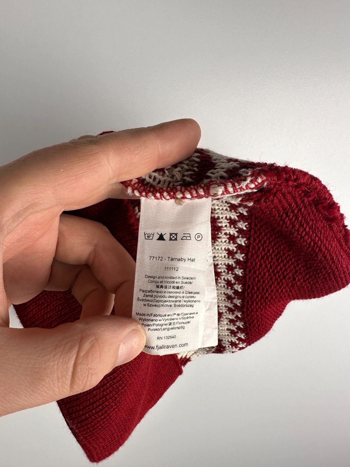 Fjallraven Fjällräven Tärnaby Hat Wool Unisex Red White One Size Size ONE SIZE - 6 Thumbnail