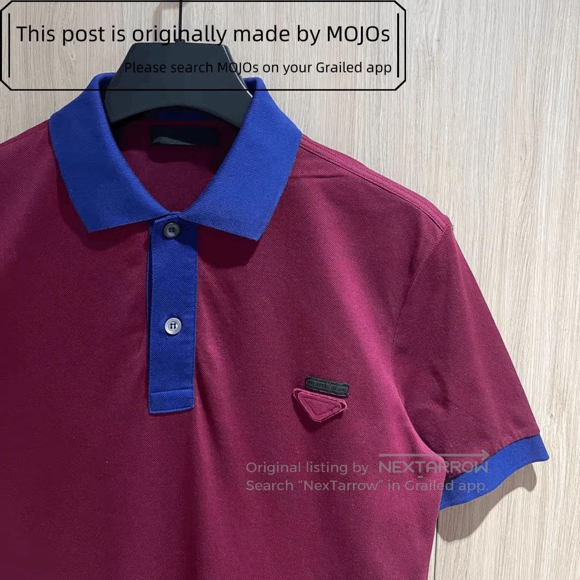 Prada Prada Wine Triangle Label Blue Neck Polo mojos18251015. Size US L / EU 52-54 / 3 - 3 Thumbnail