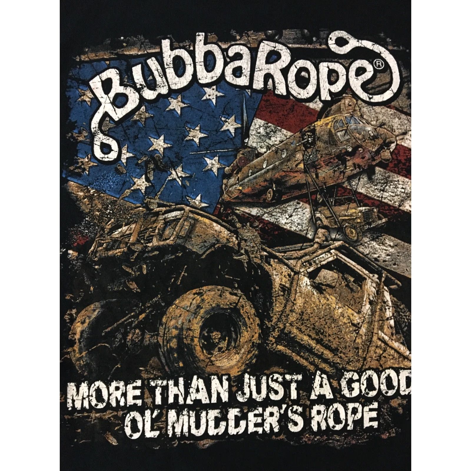 Roper VINTAGE Bubba Rope Mudding Shirt L Black Off Road Truck Grunge USA Flag 90s Shirt Mens Regular T-Shirt Short Sleeve Boyer? Size US L / EU 52-54 / 3 - 4 Thumbnail