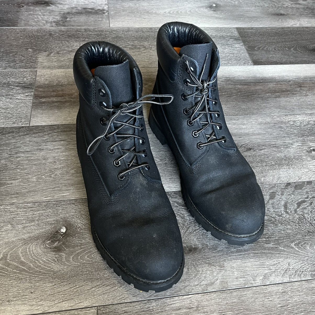 Timberland 6” Waterproof Scuff Proof Triple Black Boots 12
