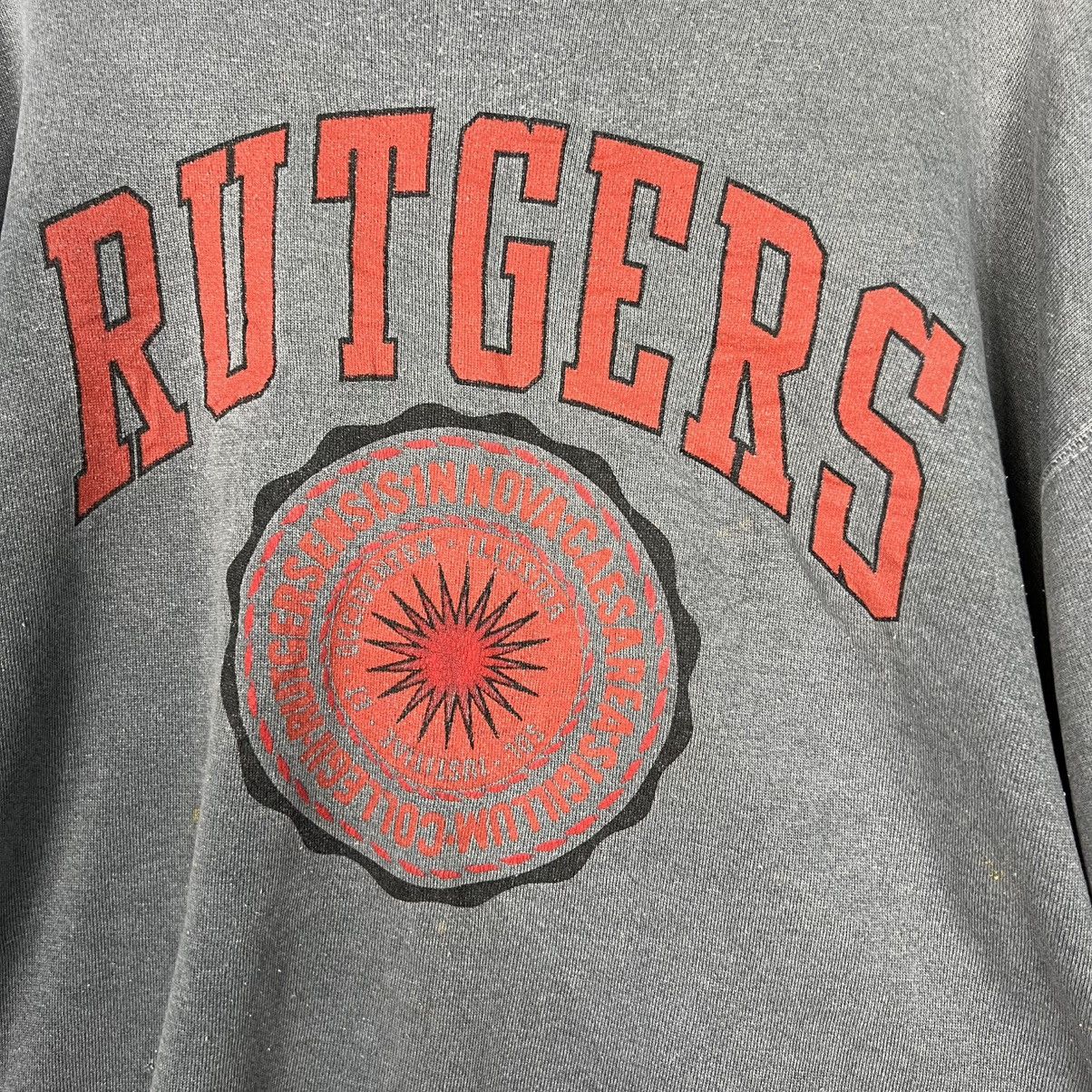 Vintage 90's RUTGERS UNIVERSITY Big Logo Sweatshirt #4171-C191 Size US L / EU 52-54 / 3 - 3 Thumbnail
