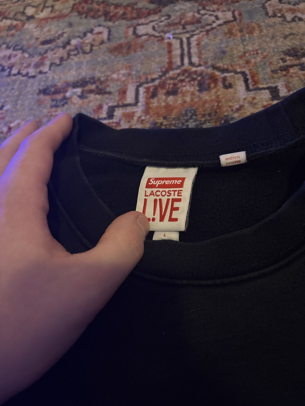 Lacoste × Supreme 2017 Supreme x Lacoste Sweatshirt Size US L / EU 52-54 / 3 - 4 Thumbnail