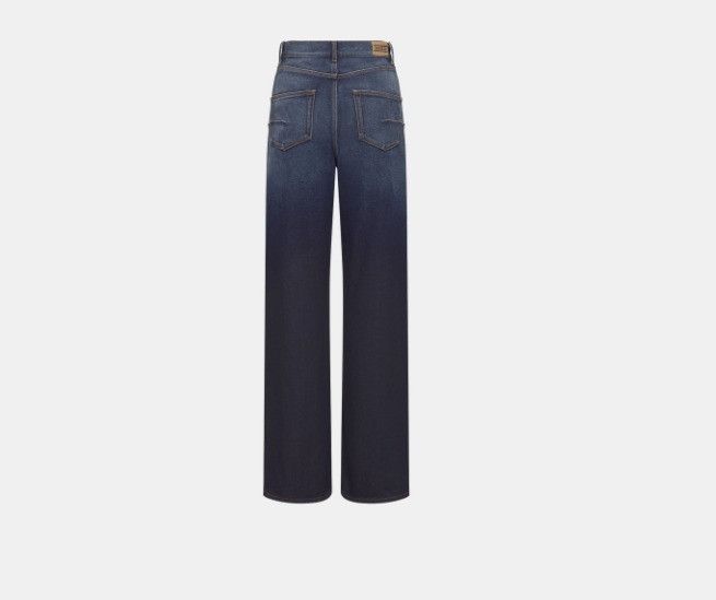 Dior o1w1db11124 Cotton Denim Flared Pant in Gradient Blue Size 36" / US 14 / IT 50 - 2 Thumbnail