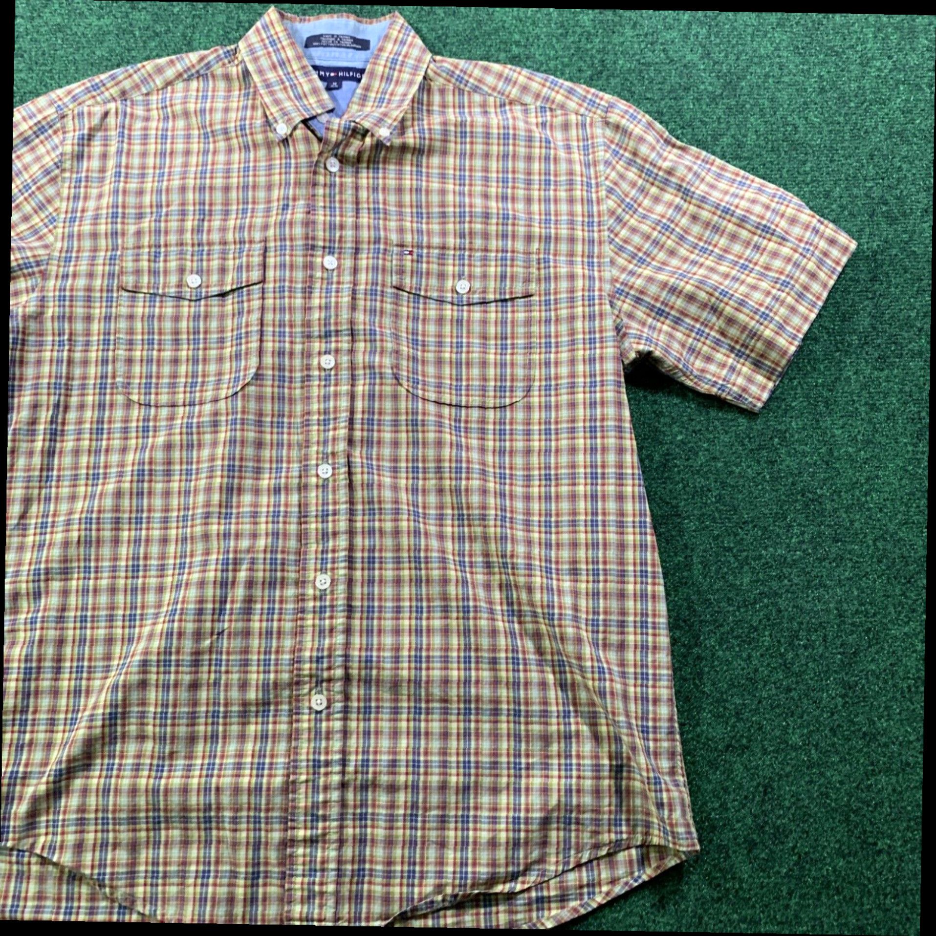 Tommy Hilfiger Tommy Hilfiger Shirt Mens Medium Multicolor Button Up Short Sleeve Plaid Preppy Size US M / EU 48-50 / 2 - 4 Thumbnail