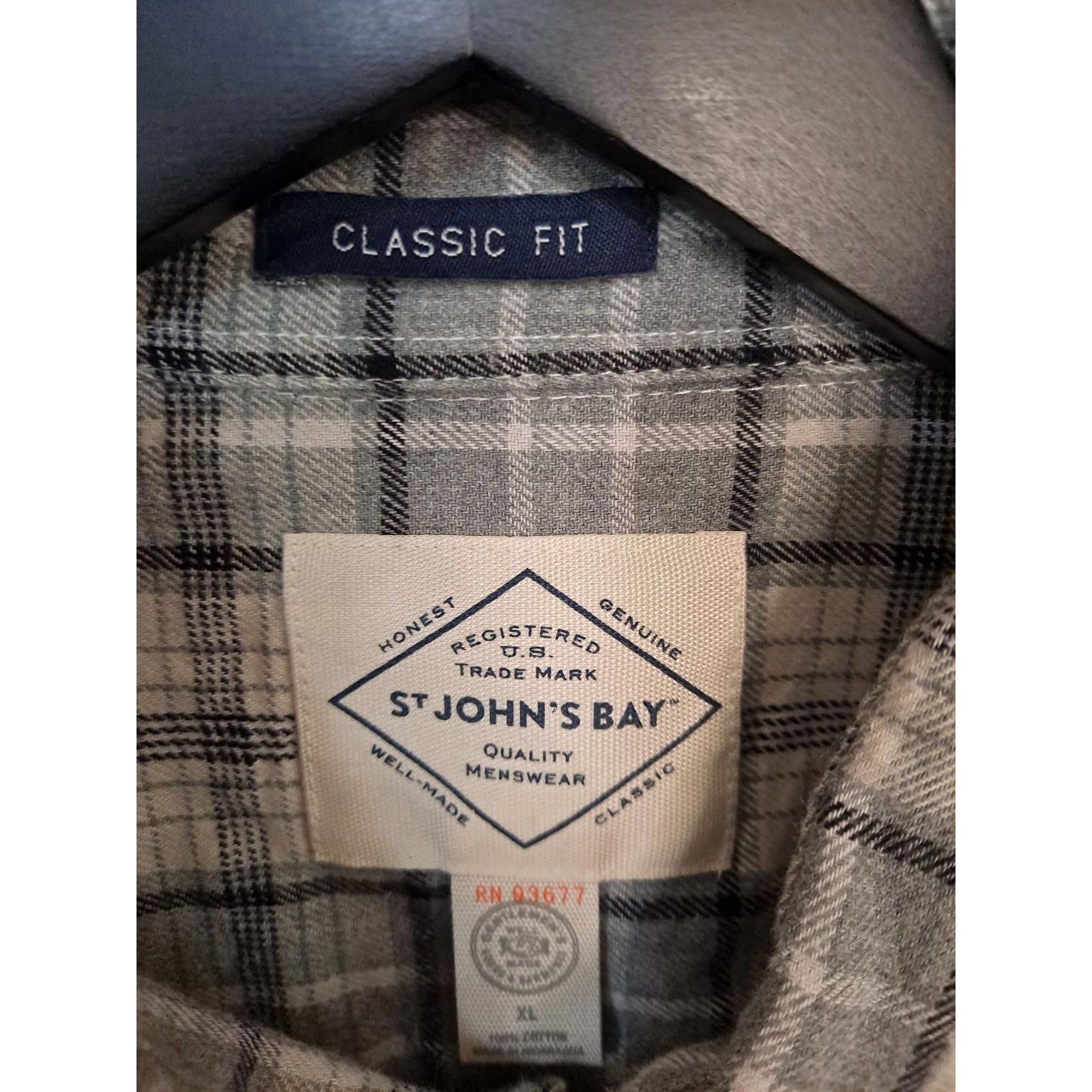 Other St John's Bay Black, White and Gray Plaid Flannel Classic Fi Size US XL / EU 56 / 4 - 2 Thumbnail