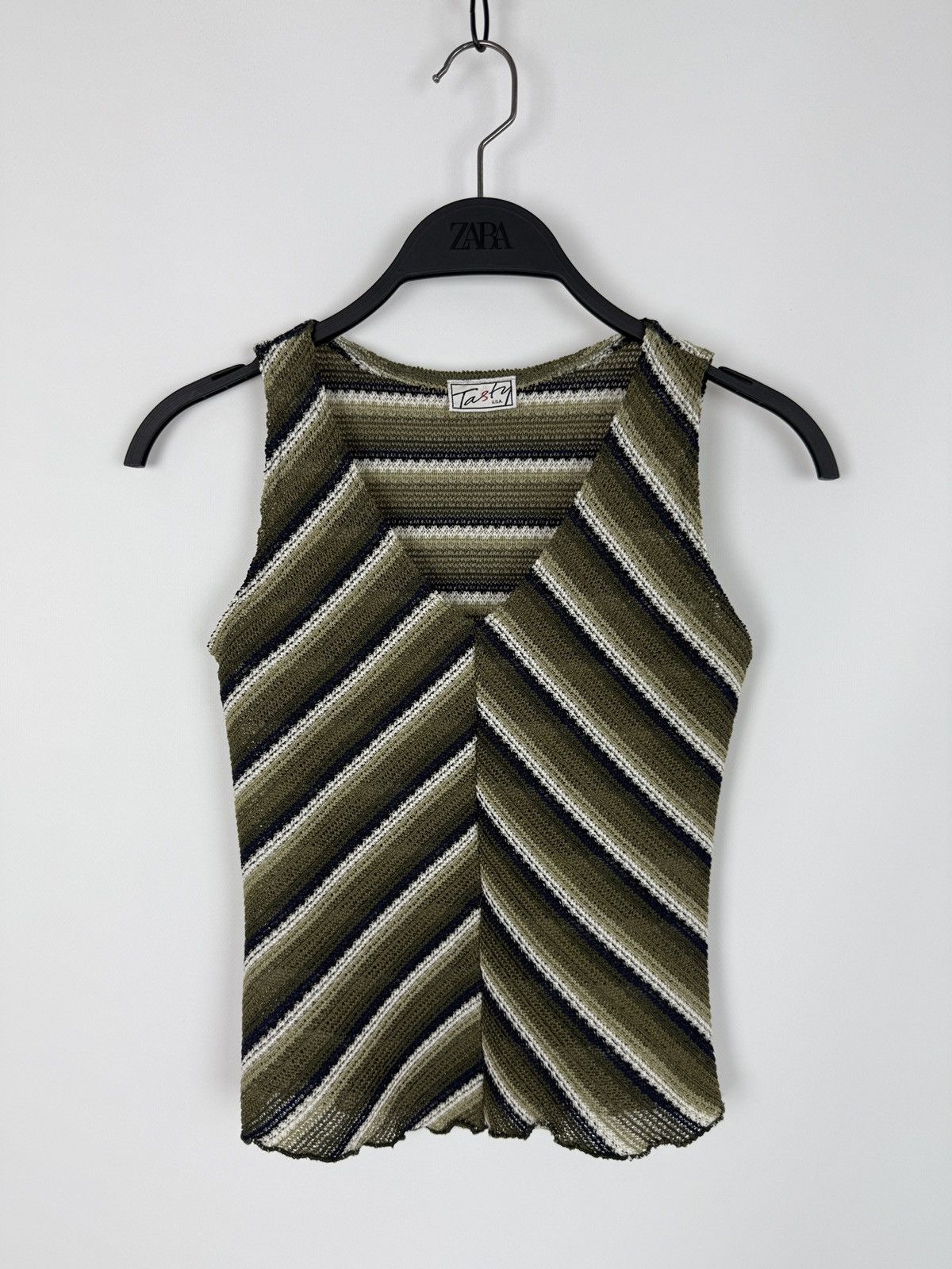 Vintage 1990’s Vintage Tasm USA Knitted V-Neck Stretchy Top XS/S Size S / US 4 / IT 40 - 1 Thumbnail