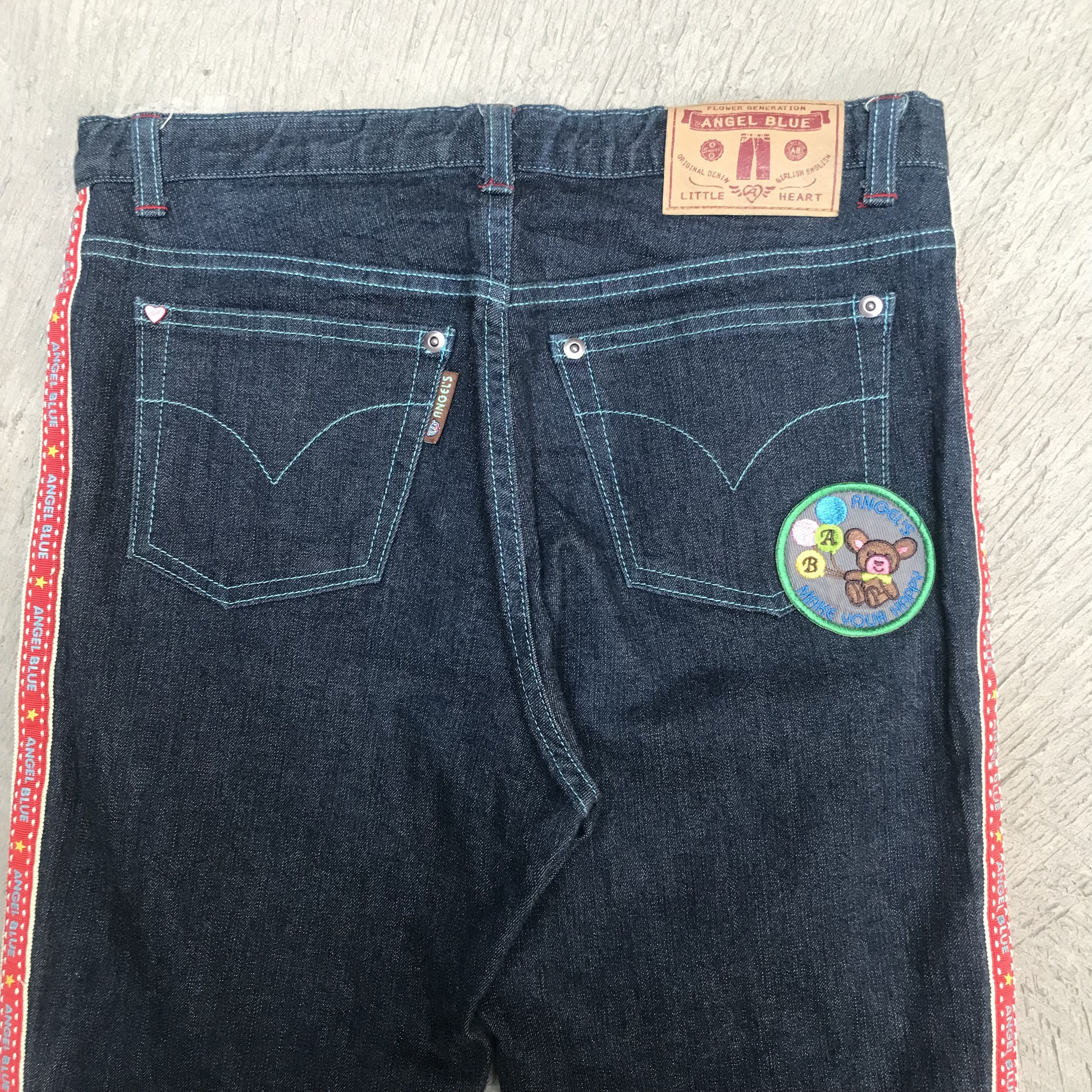 Japanese Brand angel blue flared printed denim pants hysteric glamour Size US 31 - 6 Thumbnail