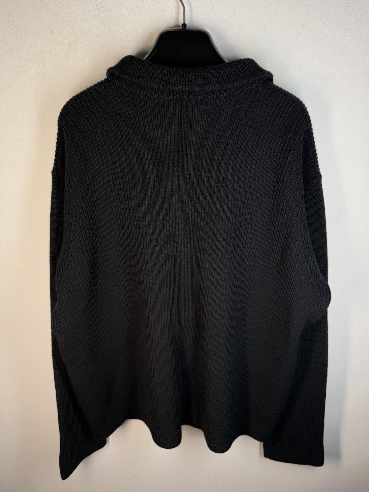 Yves Saint Laurent Black YSL Sweater Zip Knit Heavy Vintage Quarter Zip 90s Size US L / EU 52-54 / 3 - 9 Thumbnail