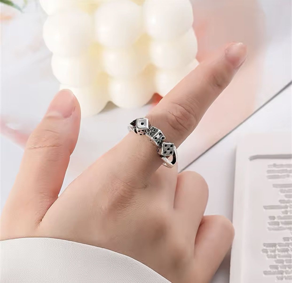 Jewelry × Vintage Dice Playing Ring Poker Card Player Game Spades Heart Chrome Size ONE SIZE - 2 Thumbnail