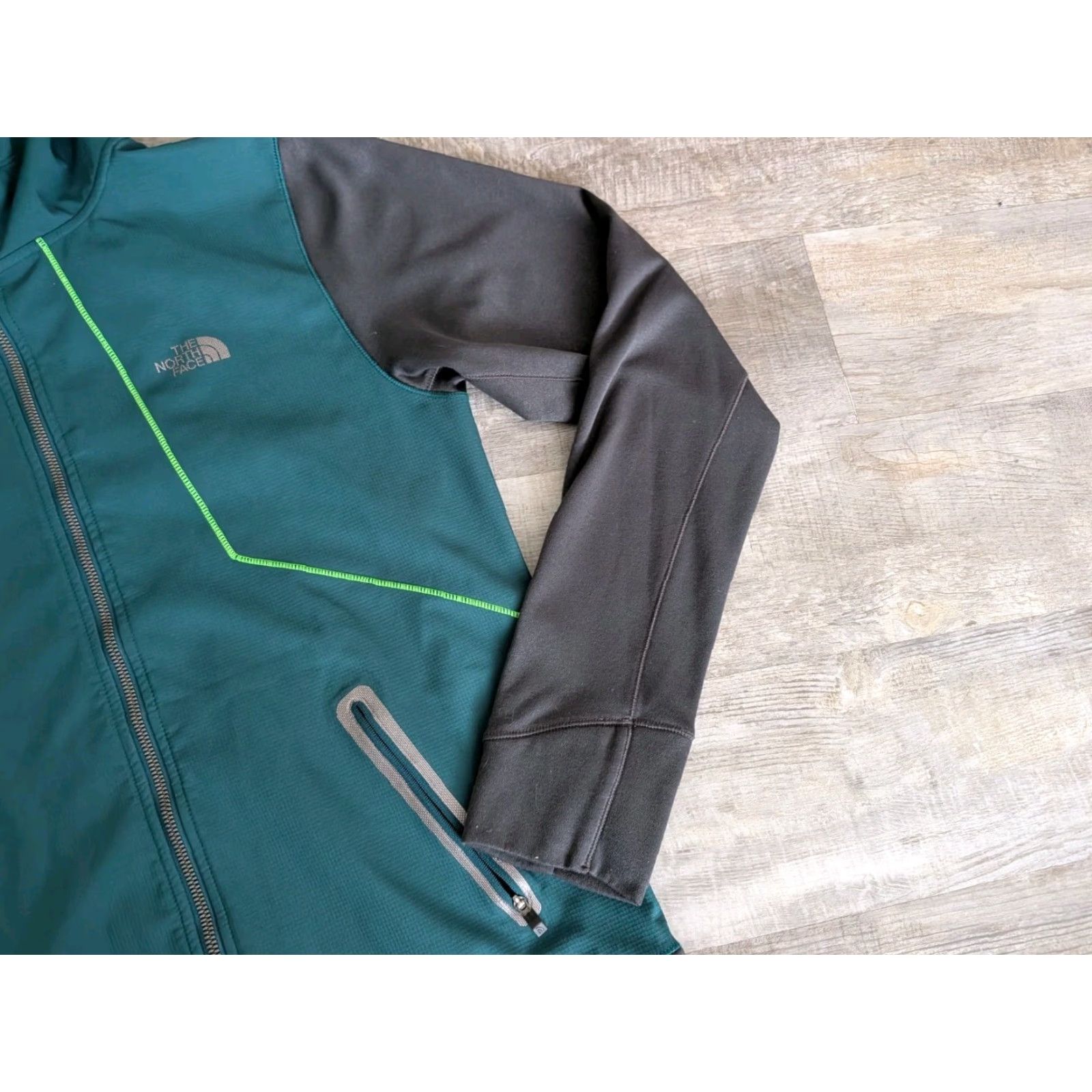 The North Face The North Face Kilowatt Jacket Mens S Green Gray Full Zip Hooded Windbreaker Size US S / EU 44-46 / 1 - 3 Thumbnail