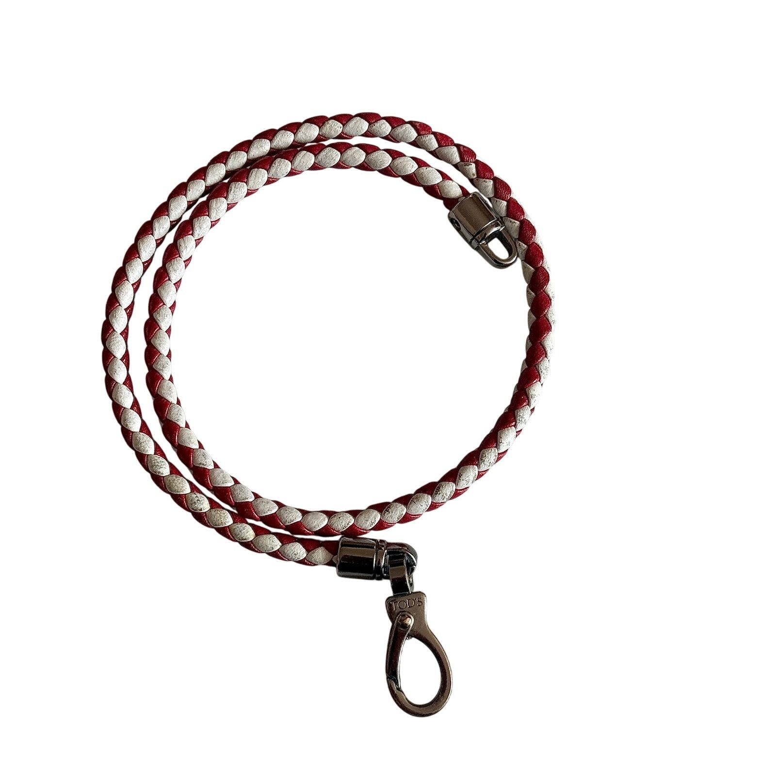 Tod's Tod's Mycolors Bicolor Woven Leather Silver Bracelet Size ONE SIZE - 1 Thumbnail