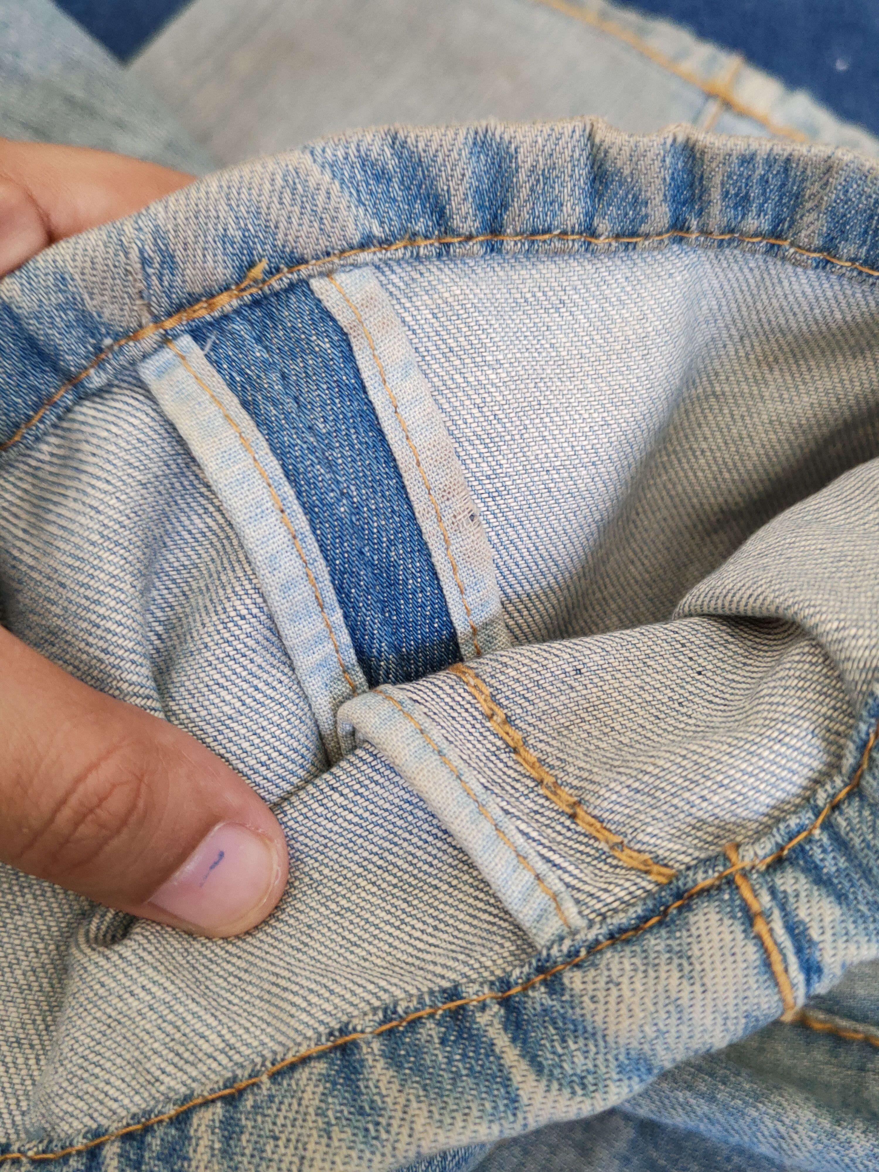 Stitch's Jeans Stitch's Blue selvedge Distressed Ripped Jeans #W1905 Size US 29 - 16 Thumbnail