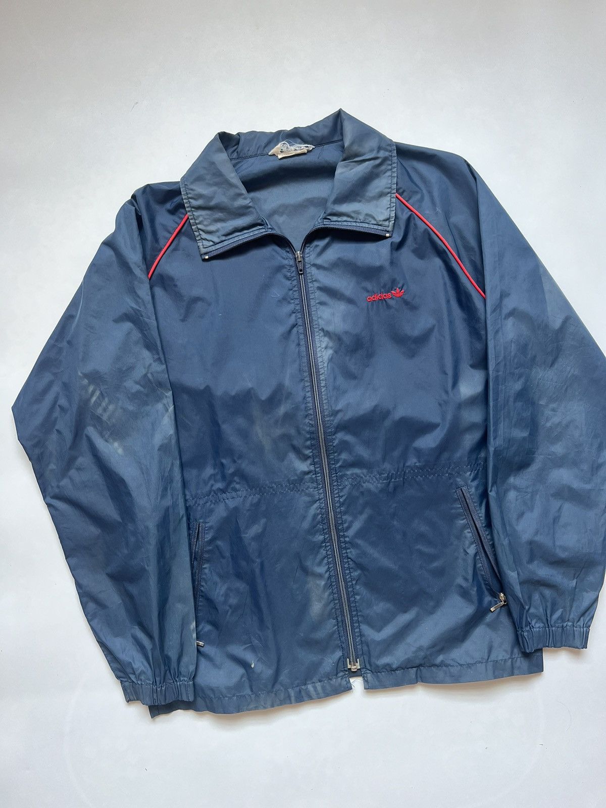 Adidas 80's Adidas Descente 3 Stripes Sunfaded Vintage Jacket Size US L / EU 52-54 / 3 - 2 Thumbnail