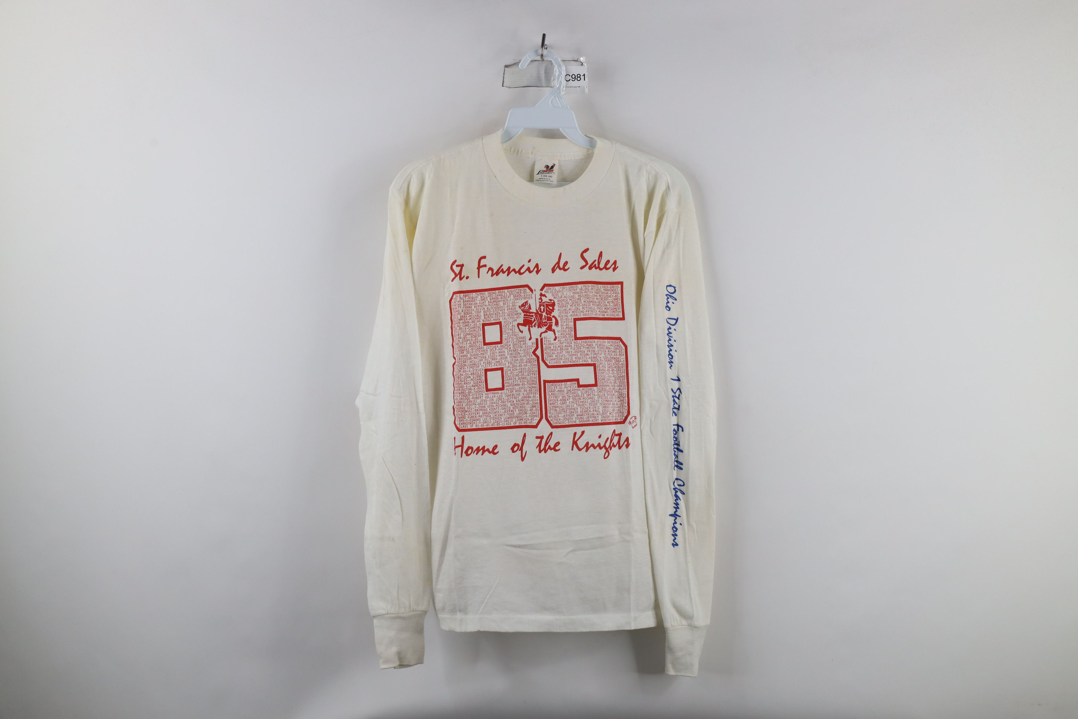 Vintage Vintage 80s Football Champs St Francis de Sales T-Shirt USA Size US L / EU 52-54 / 3 - 1 Thumbnail