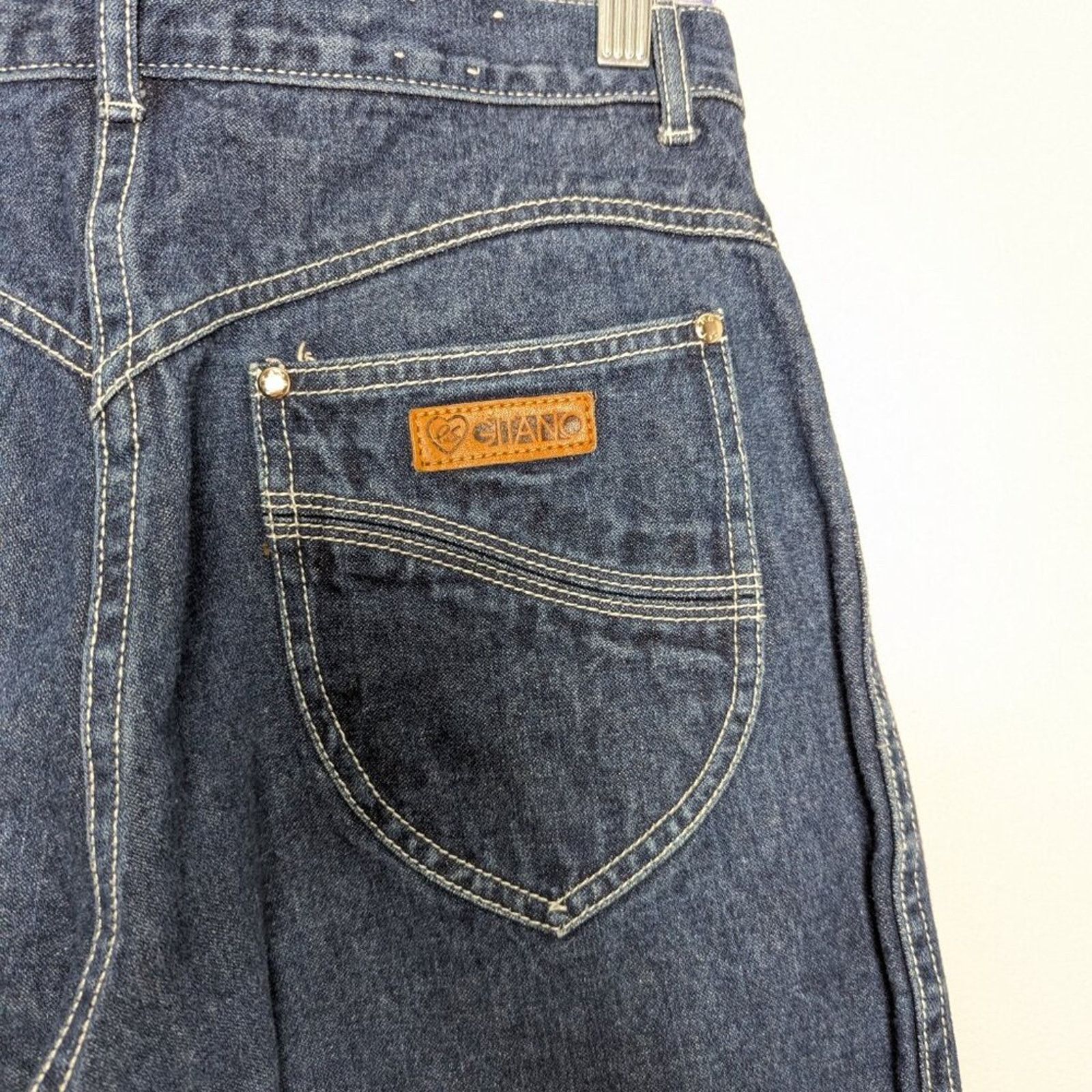 Vintage Vintage Gitano 70s High Waist Jeans White Contrast Stitching Size 32" / US 10 / IT 46 - 6 Thumbnail
