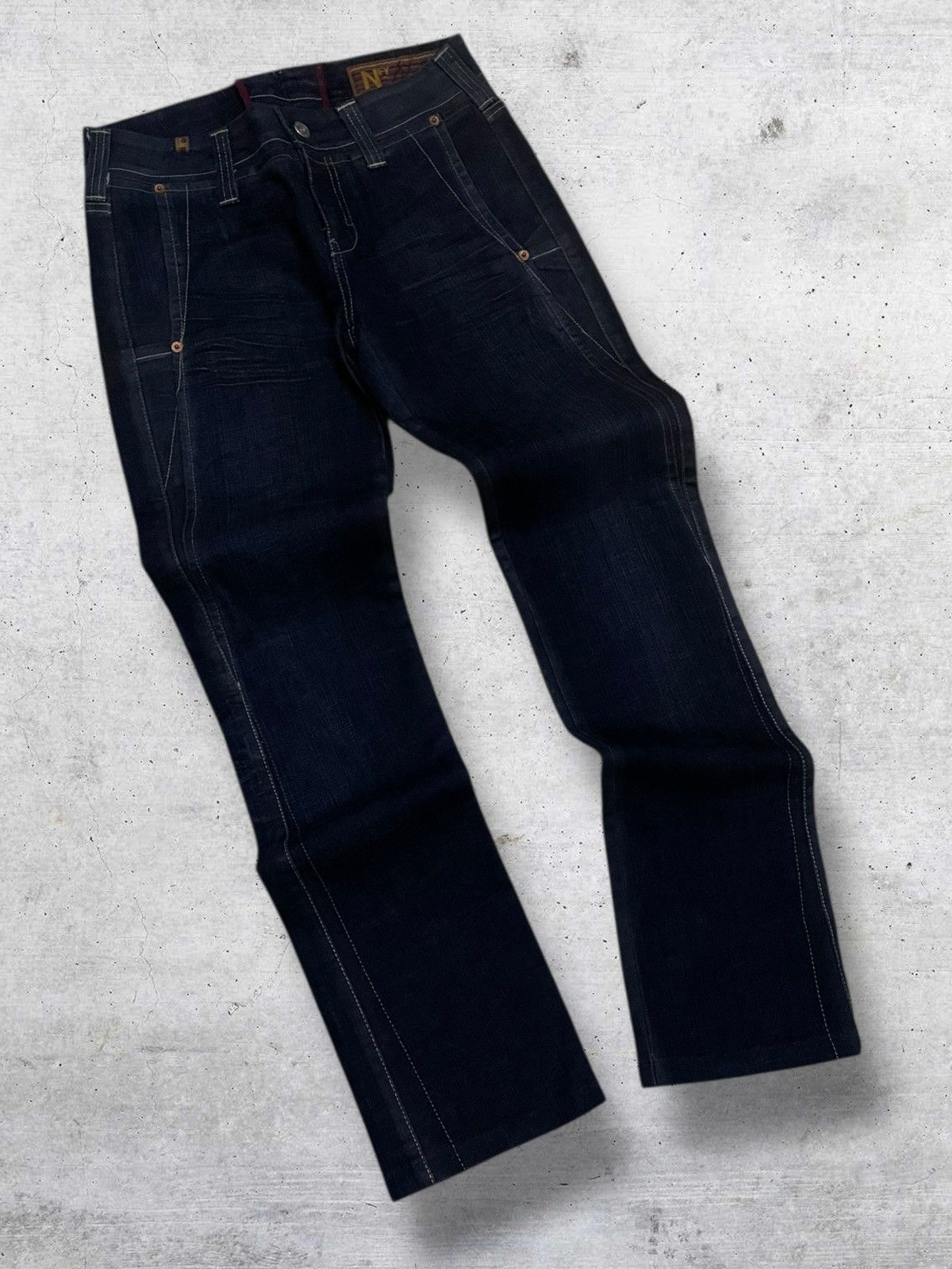 Notify VINTAGE NOTIFY CRAFTED JAPAN DESIGNER OG FLARED INDIGO DENIM Size US 28 / EU 44 - 2 Thumbnail