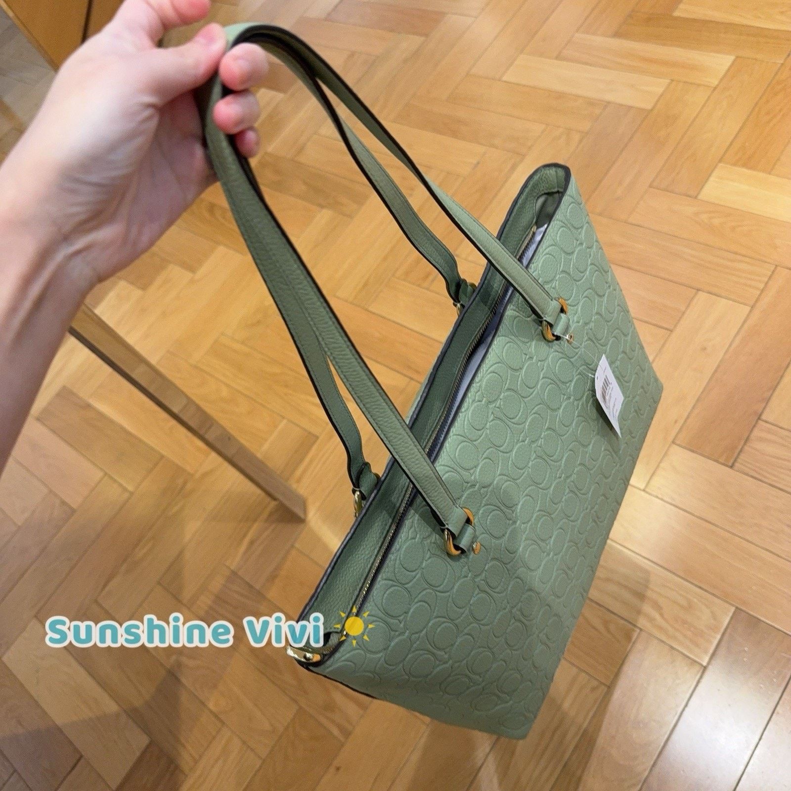 Coach NWT Coach Station Tote Bag Signature Leather CEW04 Pistachio Size ONE SIZE - 6 Thumbnail