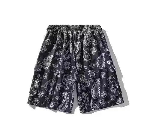 Japanese Brand 21SS Tokyo Union Black Bandana Paisley Cargo Shorts Size US 32 / EU 48 - 2 Thumbnail