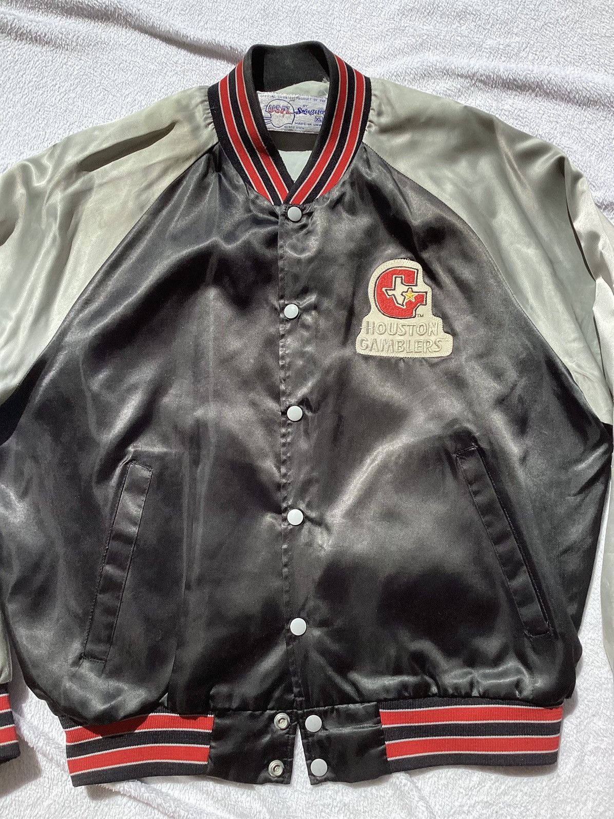 NFL Vtg 1980s Houston gamblers swingster USA made button jacket Size US XL / EU 56 / 4 - 3 Thumbnail