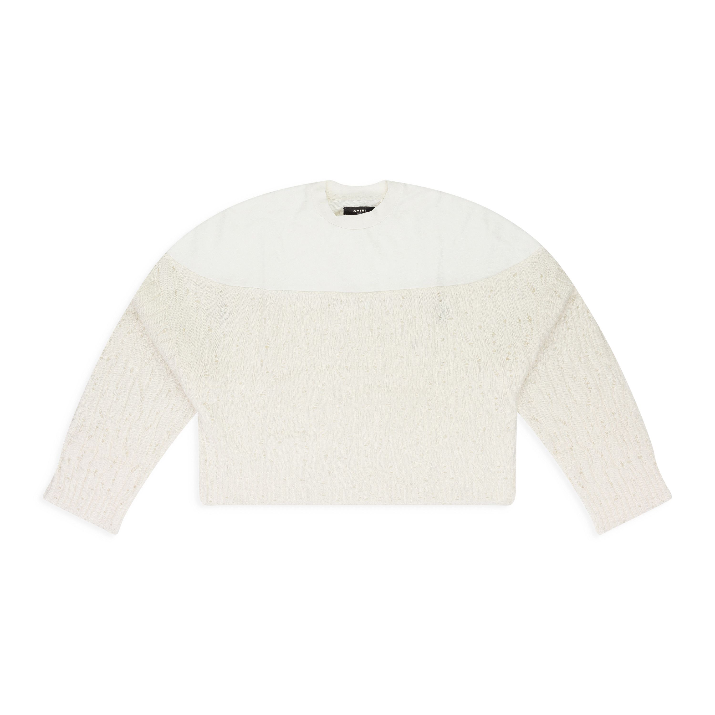 Amiri Amiri Cream Drop Needle Crewneck SIZE L Size L / US 10 / IT 46 - 1 Thumbnail